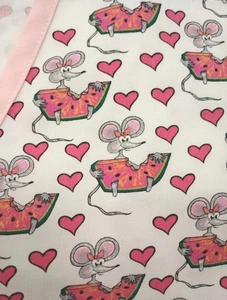 💖 Valentinstag Krankenschwester Scrub Top XS rosa Herzen Shirt Maus Sommer Wassermelone - Bild 1 von 12