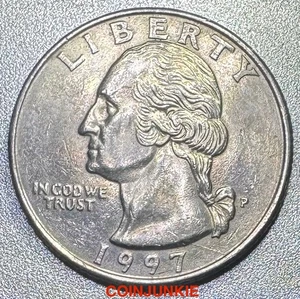 1997 P Washington Quarter-DIE CRACKS BOTH SIDES-MUST SEE 🔥 - Picture 1 of 5