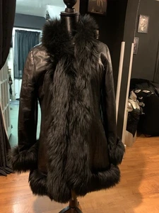 Echtledermantel mit Kunstfell - Bild 1 von 8