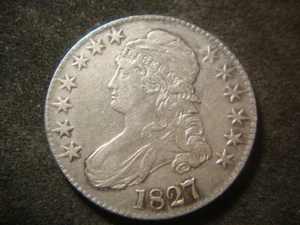 1827 XF AU Solid Capped Bust Half Dollar Nice Looking Coin OHX - Picture 1 of 2
