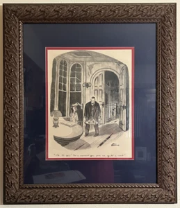 Charles Addams ADDAMS FAMILY Ltd Ed Print YOU GAVE ME QUITE A START Framed 1939 - Picture 1 of 4