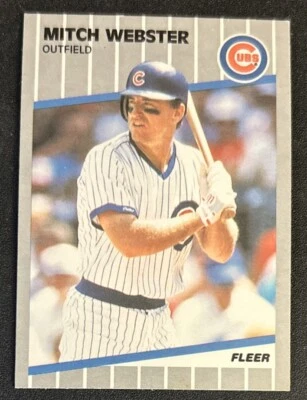 1989 Fleer Mitch Webster Baseball Card #442 Cubs OF VG O/C - Image 1 of 2
