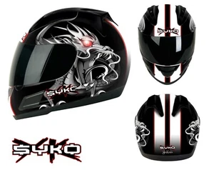 Syko Yakuza Vollgesicht Motorrad Straßenhelm, blau klein, POT, neu, Verkauf! - Bild 1 von 7