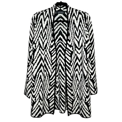 Suéter cárdigan con estampado animal cebra talla pequeña Kasper para mujer Foto 1 de 4