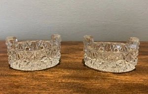 EAPG: 1880s: 2 Glass Oval Daisy & Button Open Salt Cellar Dishes - Picture 1 of 4