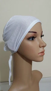 Premium Women Under Scarf Hijab TIE BACK Bonnet Cap Lycra Cotton High Quality - Picture 1 of 8