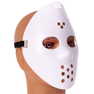 Halloween Horror Adult Hockey Costume White Slasher Plastic Face Mask, For Me... - Picture 1 of 3