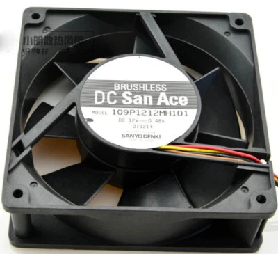 SANYO San Ace 12038 109P1212H101 12CM 12V 0.48A Chassis Industrial Cooling Fan - Image 1 of 4