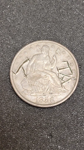 1856 Seated Liberty Half Dollar 50c - Graffiti Cover