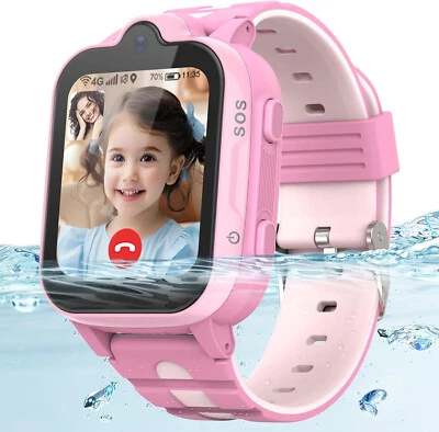 4G Smartwatch Kinder mit GPS und Telefon SOS - IP67 Wasserdicht Kinderuhr WiFi - Bild 1 von 4