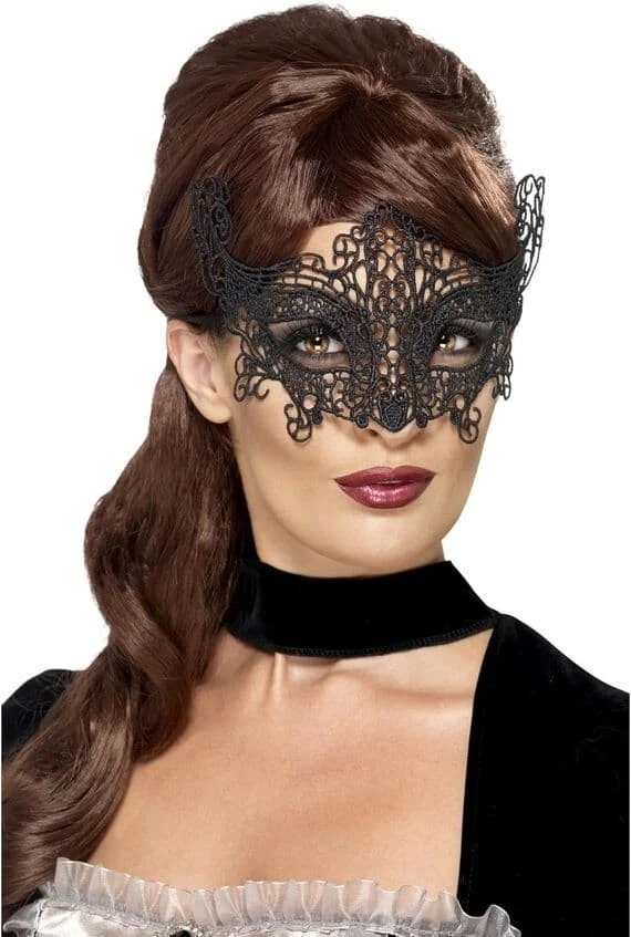 Ladies Embroidered Lace Filigree Swirl Eyemask - Image 1 of 1