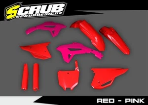 Honda CRF450R 2021-2024 CRF250R 2022-2024 Plastics kit Acerbis Red & Pink - Picture 1 of 4