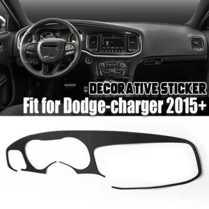 2x REAL Carbon Fiber Interior Dashboard Panel Cover Trim For Dodge Charger 15-20 - Picture 1 of 14