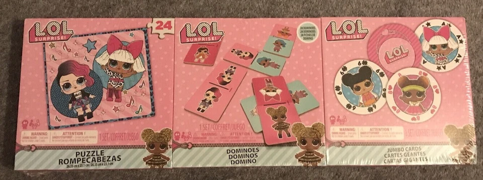 LOL Surprise 3 Games Bundle Puzzle Cards Dominoes