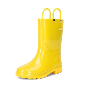 US Kids Girls Rain Boots Easy-on Handles Sparkly Waterproof Outdoor Rain Boots - Picture 1 of 14