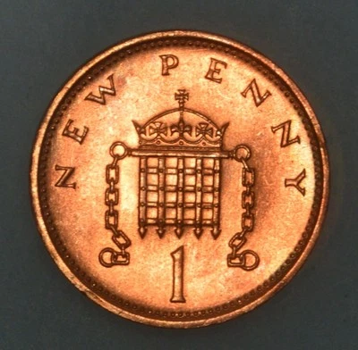 Gran Bretaña - 1 centavo 1971 - UNC del rollo original Foto 1 de 2