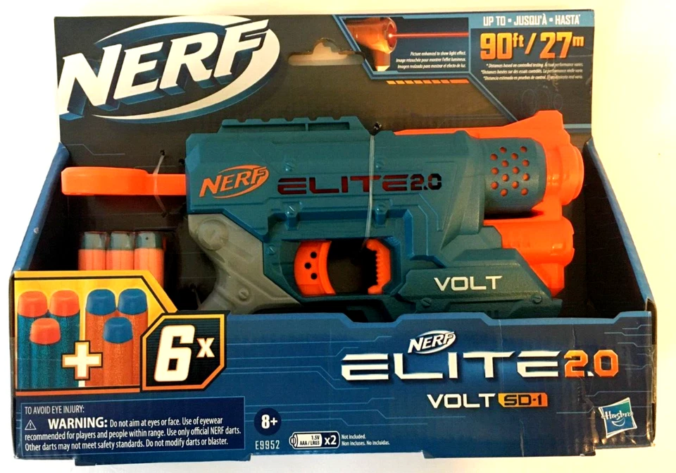 Hasbro Nerf Elite 2.0 Volt SD-1 E9952 Travels Up To 90 Feet Has Light