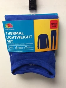 Fruit of the Loom Boys Thermal Lightweight Blue Set 2 PiecesX Small (4-5) - Picture 1 of 8