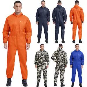 Men's Work Overalls Mechanic Uniforms Lightweight Jumpsuits Front Zipper Suit - Picture 1 of 52