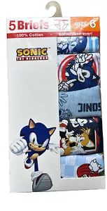 Sonic The Hedgehog 5 Pack Boys Briefs Size 6 100% Cotton NEW - Picture 1 of 2