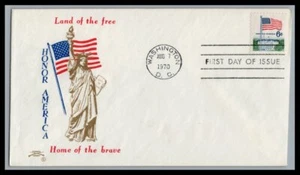 US FDC # 1338. 6c Flag over White House Colonial Cionionrossed 1970, 0a378 - Picture 1 of 1