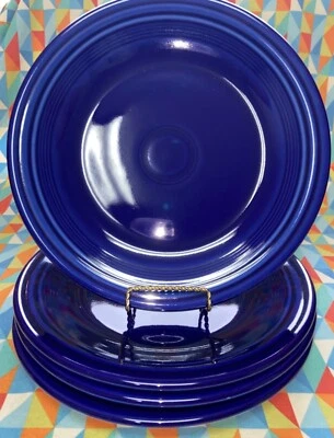 NEW SET 4 FIESTAWARE 10.5" TWILIGHT DARK BLUE DINNER PLATES FIESTA FREE SHIPPING