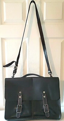 Bolso de trabajo para computadora Twisted Arrow Goods grande de cuero negro Truman Foto 1 de 4