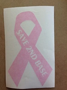 Calcomanía pegatina de concienciación sobre el cáncer de mama Save segunda base 2388 - Imagen 1 de 1
