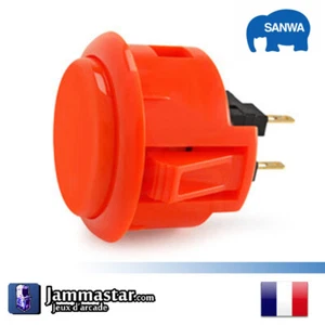 Original Sanwa Denshi OBSF-30 Arcade Knöpfe - Genuine Sanwa - Vermillon - Bild 1 von 3