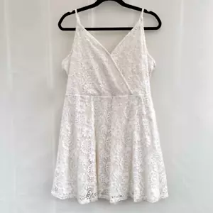 Mossimo Supply Co creamColor short dress, lace, thin straps size Large - Picture 1 of 6