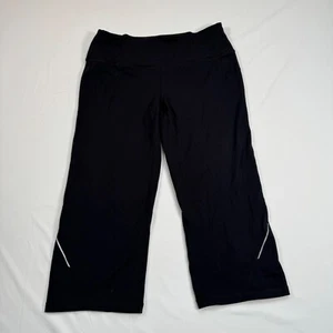 Athleta Crop Capri Leggings Womens Size Small Black Pockets Athletic Yoga Run - Picture 1 of 8