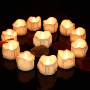 24X LED Kerze Außen mit Timer flackernde Kerzen flackernd Outdoor Garten Balkon - Bild 1 von 10