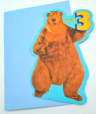 Tarjeta de cumpleaños American Greetings BEAR IN THE BIG BLUE HOUSE "YOURE 3" con sobre Foto 1 de 4