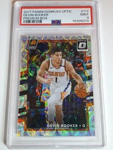 2017 Donruss Optic Devin Booker #117 PREMIUM BOX /249 Prizm - PSA 9 (POP 1) - Picture 1 of 3