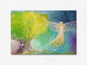 Engel Kunstfoto "Beschützer des Lebens" Baumbild in Blau Grün - Schutzengel Bild - Bild 1 von 2