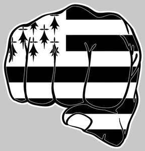 GEHEN SIE BRETAGNE BREIZH FLAGGE FAUST 12cm AUFKLEBER/STICKER AUTO AA149 - Bild 1 von 1