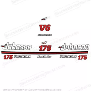 Fits Johnson 175hp FastStrike Silver Star Series Decals - Early 1990's - Foto 1 di 1