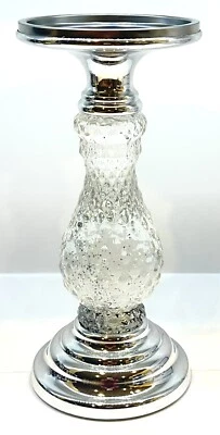 Bath & Body Works Silver LED Swirling Glitter Pedestal 3-Wick Candle Holder - Image 1 of 4