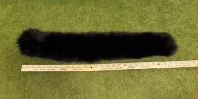 БОЛЬШОЙ реальный черный лисий мех воротник мягкий эластичный США с подкладкой, 26 «x 5» #X - Изображение 1 из 4