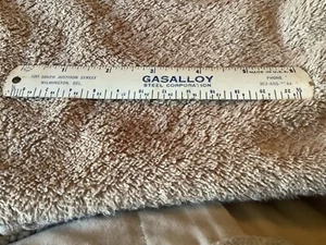 VINTAGE GASALLOY STEEL CORP. METAL 6" RULER, WILMINGTON, DELAWARE - Picture 1 of 2