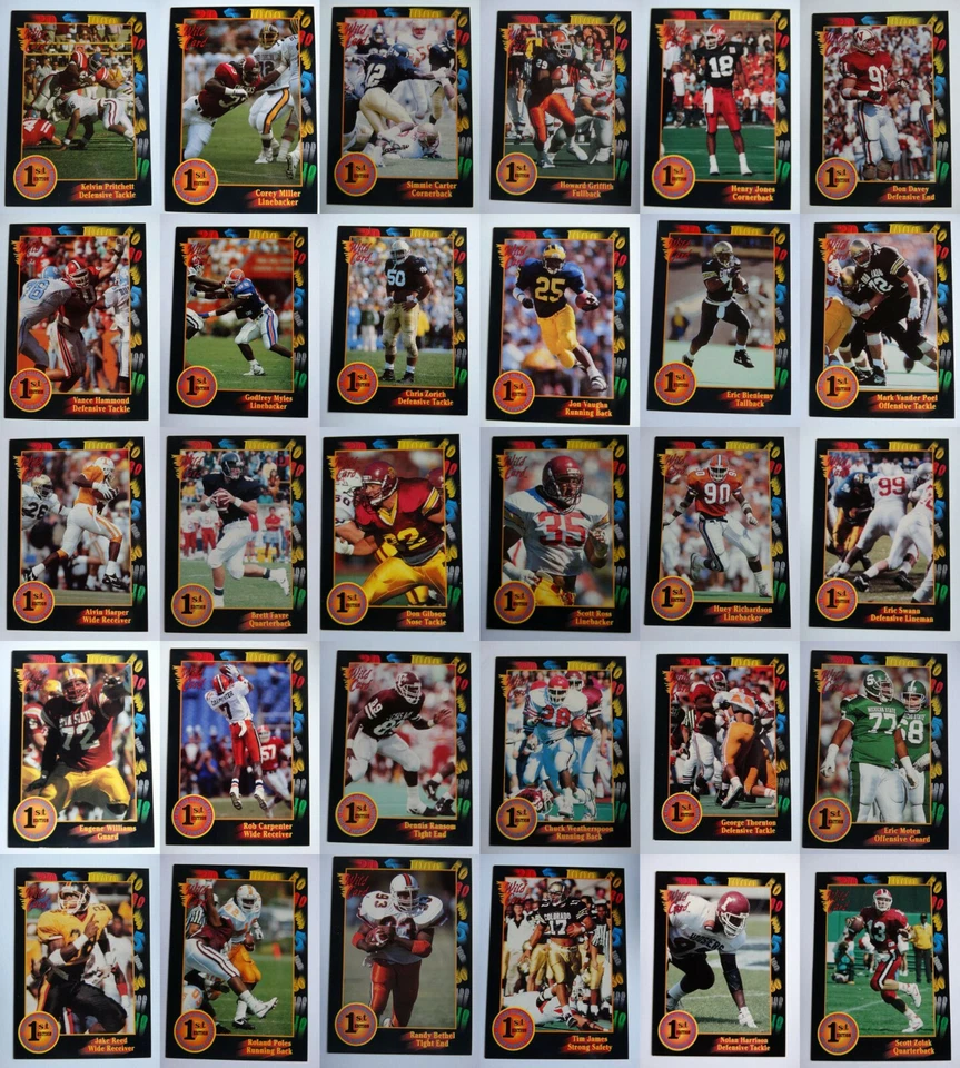 1991 Wild Card Collegiate NCAA Football Cards Complete Your Set U Pick From List - Image 1 of 1