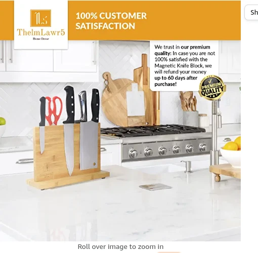 ThelmLawr5 Magnetic Bamboo Knife Block  - Image 1 of 4