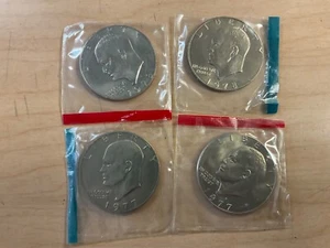 1977 P& D and 1978 P&D US Mint Eisenhower Dollar Coins Unc US Mint Cello - Picture 1 of 6