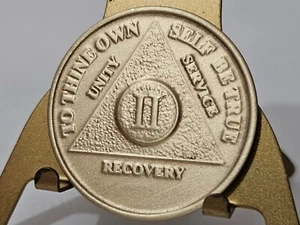 Medallón moneda ficha de bronce con fichas de recuperación alcohólicas de 2 años AA Anonymous - Imagen 1 de 2