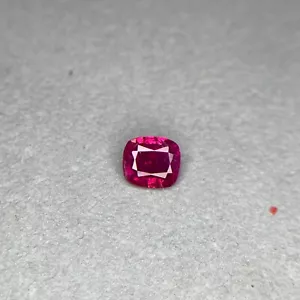 Natural Ruby, 0.57 Carat Pinkish Red Color Cushion Cut Loose Gemstone- Afghan - Picture 1 of 8