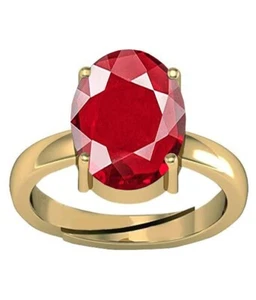 Anillo Manik Piedra Rubí Natural 6.25 Ratti 5.55 Quilates Anillo Ajustable Panchdhatu - Imagen 1 de 4