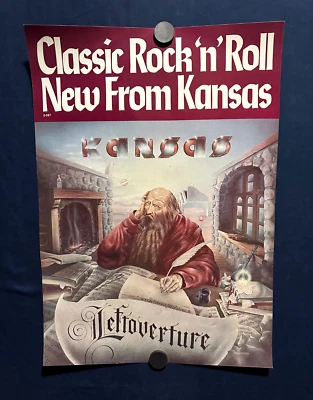 Póster promocional de tienda de discos 1976 "Leftoverture" original raro de Kansas 17x12 casi nuevo Foto 1 de 4