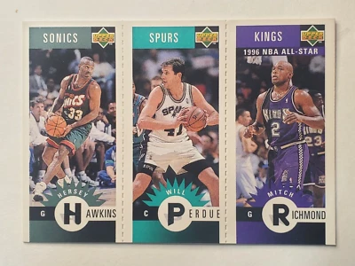 1996-97 Collector's Choice Mini-Cards #M161 Mitch Richmond/Will Perdue/Hersey Ha - Image 1 of 2