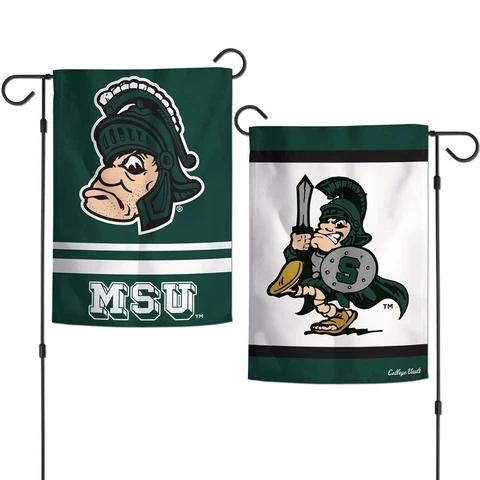 MICHIGAN STATE SPARTANS SPARTY MASCOT 12"X18" 2 SIDED GARDEN FLAG NEW WINCRAFT Cover