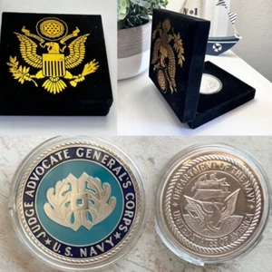 US NAVY (JAG) JUDGE ADVOCATE GENERAL'S CORPS Challenge Coin with velvet case - Bild 1 von 4